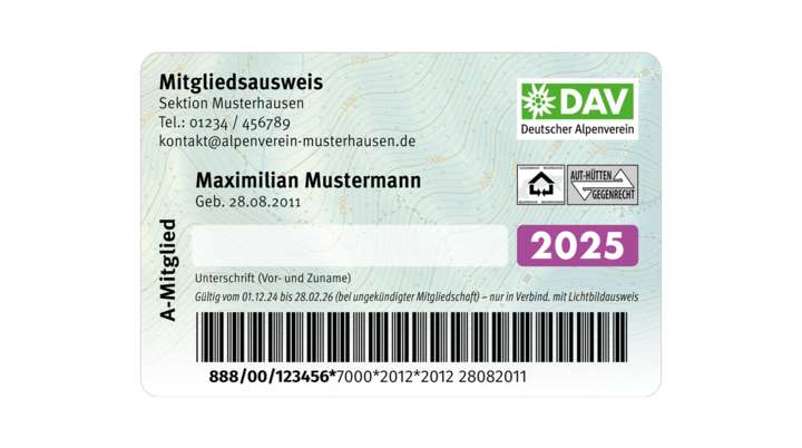 DAV-Mitgliedsausweis 2025 | © DAV